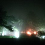 レストラン ル・プラトー - 女神湖からレストラン方面　霧の中に浮かぶ