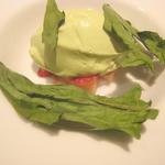 ル・ヴァンキャトル - デセール1（イチゴのマリネとヨモギアイス）