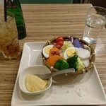 ヒラタパスタ - 温野菜 (鎌倉野菜)