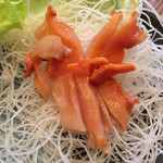 赤ちょうちん 太郎 - 赤貝刺身(食べかけ)