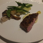 佐賀太良町田嶋畜産直送豚肩ロースのロースト　オリエンタル風　季節野菜のソテー