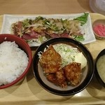 Tsukiji Shokudou Genchan Shinagawa Shizun Terasu Ten - ブリたたきポン酢定食990円