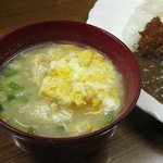 C&C カレーショップ - お味噌汁が付きます、この日はにゅうめん