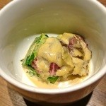 肉菜処和心 - お通し ・イチボの酢味噌？(432円/税込)