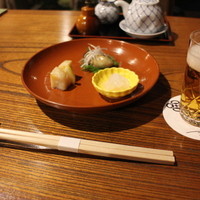 明神下 神田川 本店 - お通しとノンアルビール