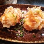 手打ちそば八轟 - お通し(白子の天ぷら)