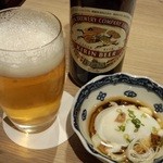 海鮮串天ぷら 中野家 - 中瓶ビール＋お通し
