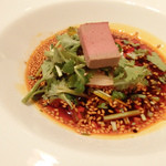 東京チャイニーズ 一凛 - 高坂鶏を使ったよだれ鶏とその鶏のレバー(2016/1)