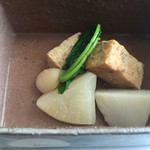 割烹 新多久 - 2016 2月 料理7　強肴　炊き合わせ　大根・里芋・二十日大根 ほか