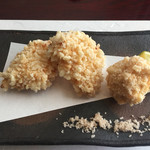 割烹 新多久 - 2016 2月 料理5　鱈と白子のあられ揚げ