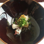 割烹 新多久 - 2016 2月 料理６　止め肴　酢の物　蛸の湯引き