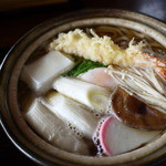 手打蕎麦 きふね - 鍋焼きうどんアップ