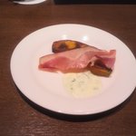 マーケット112 - お通し　かぼちゃとベーコン　きゅうりのソース