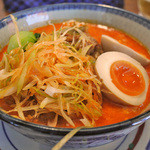 はなさき家 - 担々麺８辛、玉子、辛ネギ追加