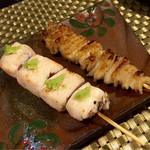 炭火焼鳥あずま - ささみわさび、かわ