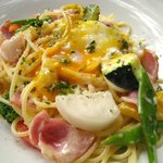 ガーデン＆クラフツ カフェ - ('10/8)ベーコンと夏野菜のクリームソーススパゲティ