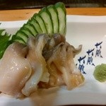 北寄刺身より右の文字　大将が愛してやまない　大鵬の文字