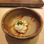 鮨 銀座 おのでら - タラの白子ポン酢