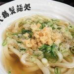 朝打ちうどん　大鶴製麺処 - かけうどん350円