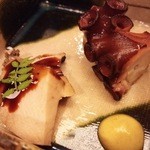 鮨処 平野 - 煮物　鮑と蛸