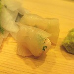 鮨処 平野 - 造り　白身魚盛　肝巻かわはぎ