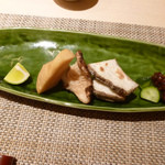 和食嘉肴 うす井 - 竹の子、椎茸、京芋、もろみキューリ