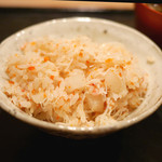 虎白 - 「飯物」松葉蟹の炊き込みご飯　2015年11月