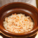 虎白 - 「飯物」松葉蟹の炊き込みご飯　2015年11月