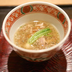 虎白 - 「先付」スッポン、姫蕪、焼き牛蒡　2015年11月