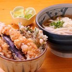 花あかり - 天丼セット(うどん温・冷)　880円