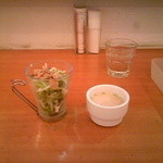 ひより - セットの豆乳スープ＆サラダ