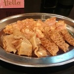 焼肉無印 - ホルモン盛合(ハチノス・シマチョウ・センマイ)