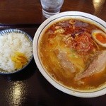 節系とんこつらぁ麺　おもと - ココナッツ カレーラーメン大盛り+小ライス