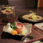 玉峰館 - お造り 『 侘び 寂び 』 平目 北寄 勘八☆