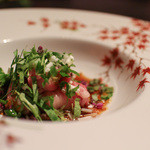 玉峰館 - 武州ロース肉の雲丹巻き ～軽い桜燻製～☆