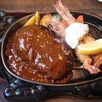 ジャンク - ハンバーグラージ＆海老フライランチ☆ボリーム満点大満足です♪