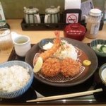 Sakusakutonkatsukatsuichiban - ランチのエビひれ定食