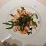 ル・ブション - 木苺風味のﾎﾜｲﾄｱｽﾊﾟﾗｶﾞｽの冷製ﾏﾘﾈetc...(16-02)