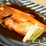 食べるお宿 浜の湯 - 名物、金目鯛の煮つけ