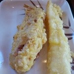 丸亀製麺 - かしわ天とイカ天