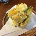 木挽庵 - かぼちゃとゆり根のかき揚げ