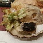 季節料理 成 - 天ぷら　蕗の薹
      茄子
      蓮根
      海老