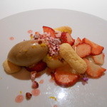 レフェルヴェソンス - 2016.1:とちおとめのシャルロットと紫蘇、ほうじ茶アイスクリーム、梅のジュレ、柚子