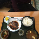 ともしげ - カレイの煮付け&揚げだし豆腐定食 税込880円 白飯、赤だし、香の物付き 日本酒と共にいただきました