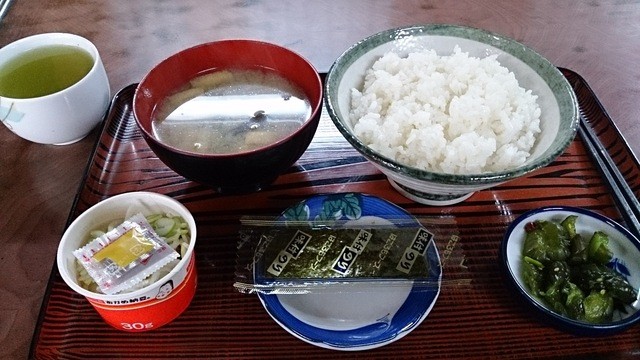 利根川の向こう側にあるイバラキーの管理釣り場 ヘラブナ釣り場 で朝定食 ５００ 納豆バージョン By 常磐釣師 さくら湖食堂 湖北 定食 食堂 食べログ