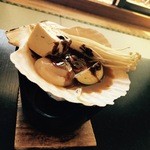 日吉苑　食事処魚半 - スタンダードコース ホタテとキノコの味噌焼き