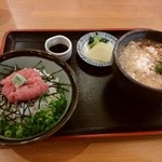 Sobakura - ランチ（ネギトロ丼と天花そば）