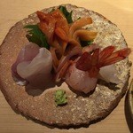 くろ﨑 - H28.2 愛媛の赤貝 北海道の牡丹海老 甘鯛昆布〆 等