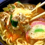 花の山 - 花の山の豚キムチみそ鍋。
            中華麺も入って380円です^ ^