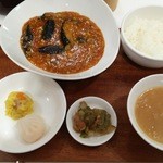 わかば食堂 - 15.12.20【中･高市食堂】魚香茄子・点心2種・梅肉風味搾菜・ふかひれスープ